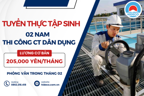 H1384 TUYỂN 02 NAM THỰC TẬP SINH PHÁ DỠ - THI CÔNG CÔNG TRÌNH DÂN DỤNG
