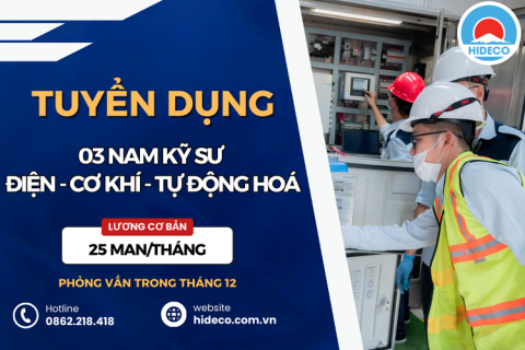 HD5105 TUYỂN 05 NAM KỸ SƯ CƠ KHÍ - ĐIỆN TỬ - TỰ ĐỘNG HOÁ