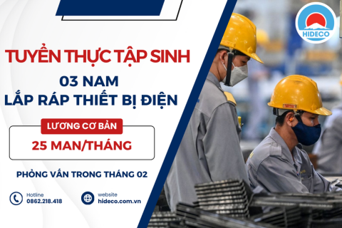 H1393 TUYỂN 03 NAM THỰC TẬP SINH LẮP RÁP THIẾT BỊ ĐIỆN TỬ