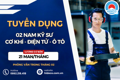 HD5244 TUYỂN 02 NAM KỸ SƯ CƠ KHÍ - ĐIỆN TỬ - Ô TÔ 
