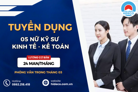 HD5249 TUYỂN 05 NỮ KỸ SƯ KẾ TOÁN - QUẢN TRỊ KINH DOANH 