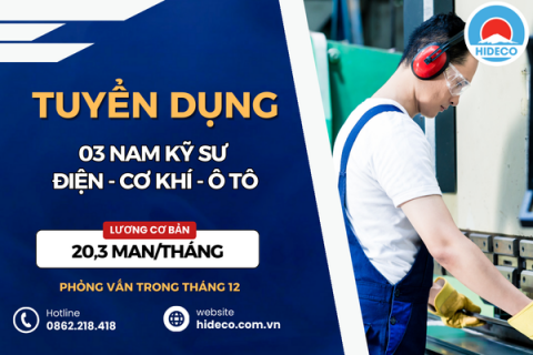HD5117 TUYỂN 03 NAM KỸ SƯ CƠ KHÍ - ĐIỆN TỬ - Ô TÔ