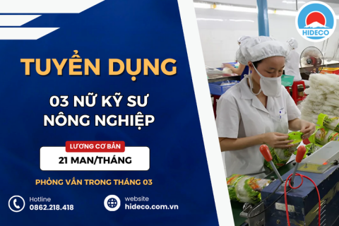 HD5247 TUYỂN 03 NỮ KỸ SƯ NÔNG NGHIỆP - CÂY TRỒNG