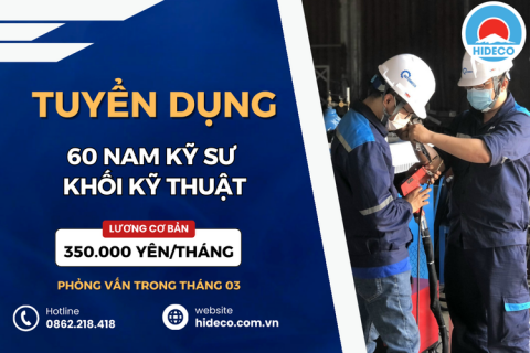 HD5252 TUYỂN 60 NAM KỸ SƯ KHỐI NGÀNH KỸ THUẬT