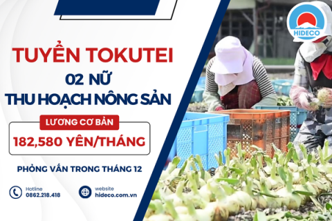 H1339 TUYỂN 02 NỮ THỰC TẬP SINH SẢN XUẤT NÔNG NGHIỆP