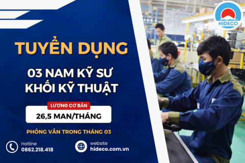 HD5261 TUYỂN 03 NAM KỸ SƯ KHỐI NGÀNH KỸ THUẬT