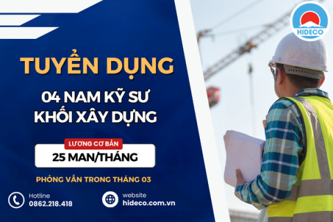 HD5264 TUYỂN 04 NAM KỸ SƯ KHỐI NGÀNH XÂY DỰNG