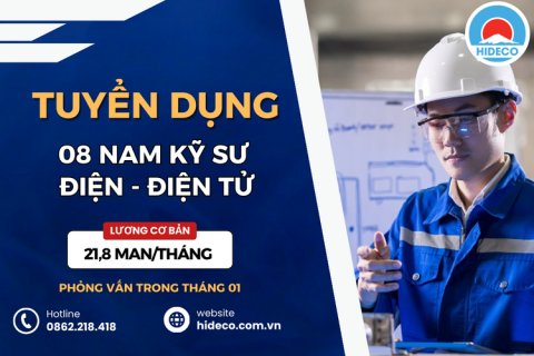 HD5137 TUYỂN 08 NAM KỸ SƯ KHỐI NGÀNH ĐIỆN - ĐIỆN TỬ