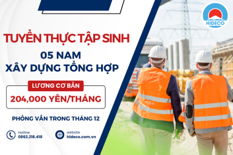 H1298 TUYỂN 05 NAM THỰC TẬP SINH XÂY DỰNG TỔNG HỢP