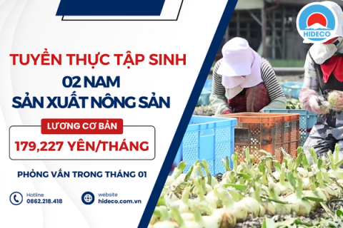 H1353 TUYỂN 02 NAM THỰC TẬP SINH SẢN XUẤT NÔNG NGHIỆP