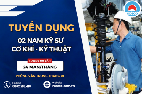 HD5153 TUYỂN 02 NAM KỸ SƯ KỸ THUẬT - CƠ KHÍ - ĐIỆN TỬ - TỰ ĐỘNG HOÁ