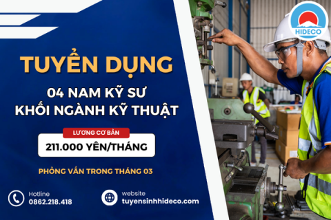 HD5277 TUYỂN 04 NAM KỸ SƯ KHỐI NGÀNH KỸ THUẬT