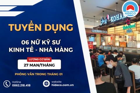 HD5154 TUYỂN 06 NỮ KỸ SƯ KINH TẾ - CÔNG NGHỆ THỰC PHẨM