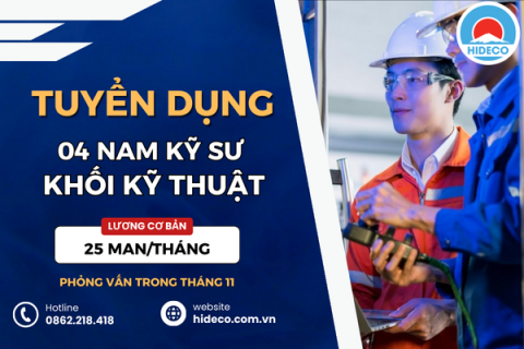 HD5158 TUYỂN 05 NAM KỸ SƯ CƠ KHÍ - ĐIỆN TỬ - TỰ ĐỘNG HOÁ