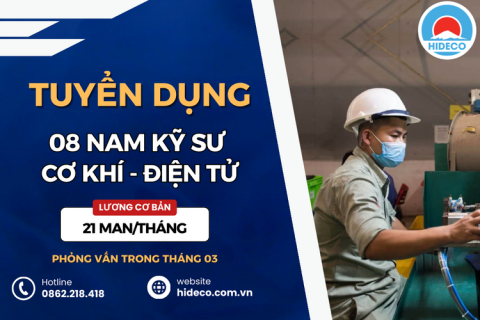 HD5282 TUYỂN 08 NAM KỸ SƯ CƠ KHÍ - TỰ ĐỘNG HOÁ - HÀN