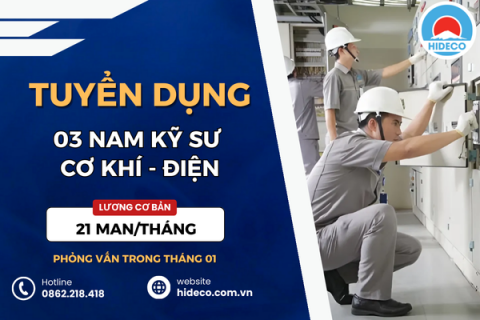 HD5160 TUYỂN 03 NAM KỸ SƯ CƠ KHÍ - ĐIỆN TỬ