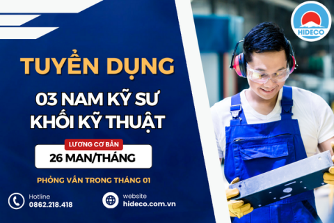 HD5066 TUYỂN 02 NAM KỸ SƯ KHỐI NGÀNH KỸ THUẬT