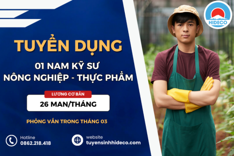 HD5289 TUYỂN 01 NAM KỸ SƯ NÔNG NGHIỆP - THỰC PHẨM