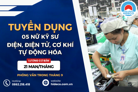 TUYỂN 5 NỮ KHỐI NGÀNH KỸ THUẬT ĐIỆN - ĐIỆN TỬ - CƠ KHÍ - TỰ ĐỘNG HÓA