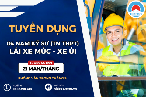 TUYỂN 04 NAM LÁI XE MÚC - XE ỦI BẰNG LÁI XE B1 HOẶC BẰNG C