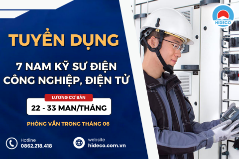 HD4685 TUYỂN 7 NAM KỸ SƯ ĐIỆN CÔNG NGHIỆP - ĐIỆN - ĐIỆN TỬ