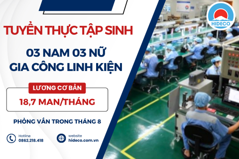 H1651 TUYỂN 3 NAM 3 NỮ TTS GIA CÔNG LINH KIỆN