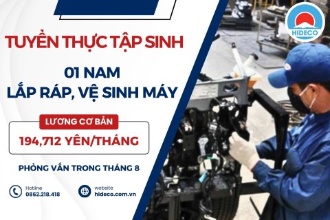 H1687 TUYỂN 01 NAM TTS LẮP RÁP, VỆ SINH MÁY MÓC