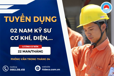 HD5305 TUYỂN 4 NAM KỸ SƯ CƠ KHÍ, ĐIỆN, ĐIỆN TỬ, TỰ ĐỘNG HÓA