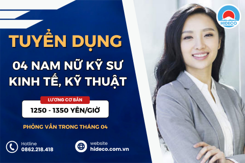 HD5307 TUYỂN 4 NAM NỮ KỸ SƯ KINH TẾ, KỸ THUẬT
