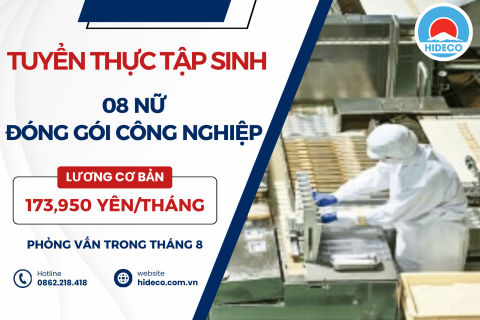 H1685 TUYỂN 08 NỮ TTS ĐÓNG GÓI CÔNG NGHIỆP