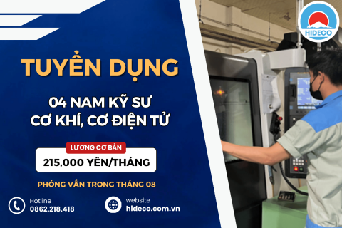 HD5463 TUYỂN 04 NAM KỸ SƯ CƠ KHÍ, CƠ ĐIỆN TỬ,...