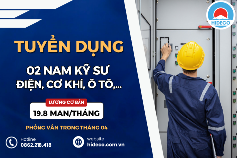 HD5314 TUYỂN 2 NAM KỸ SƯ ĐIỆN, CƠ KHÍ, Ô TÔ, KỸ THUẬT