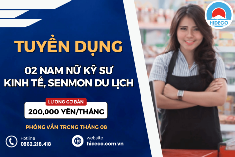 HD5464 TUYỂN 02 NAM NỮ KỸ SƯ KINH TẾ, SENMON DU LỊCH