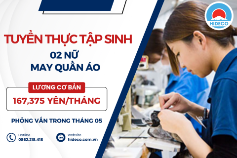 H1503 TUYỂN 2 NỮ TTS MAY QUẦN ÁO