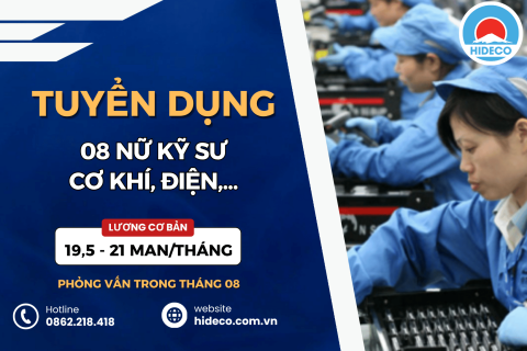 HD5451 TUYỂN 08 NỮ KỸ SƯ CƠ KHÍ, ĐIỆN, KT OTO, IT