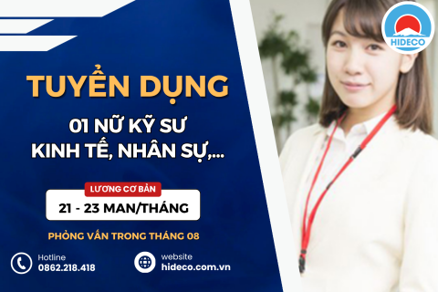 HD5447 TUYỂN 01 NỮ KỸ SƯ KINH TẾ, NHÂN SỰ, QTVP,...