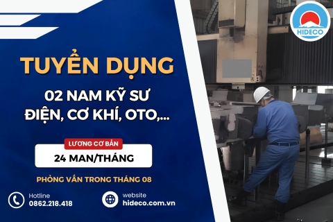 HD5452 TUYỂN 02 NAM KỸ SƯ ĐIỆN, CƠ KHÍ, OTO,...