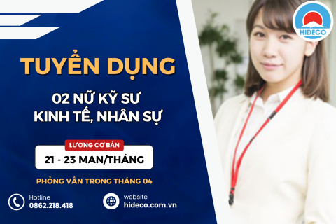 HD5334 TUYỂN 2 NỮ KỸ SƯ KINH TẾ, NHÂN SỰ,...