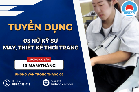 HD5453 TUYỂN 03 NỮ KỸ SƯ MAY, THIẾT KẾ THỜI TRANG