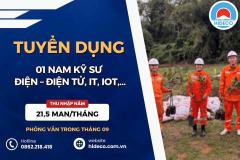HD5475 TUYỂN 01 NAM NỮ KỸ SƯ ĐIỆN, ĐIỆN TỬ, IT, IOT,...