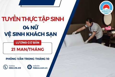 H1800 TUYỂN 04 NỮ TTS VỆ SINH KHÁCH SẠN