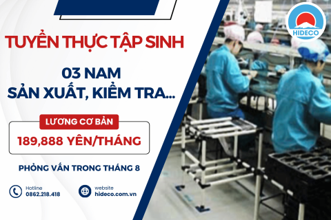 H1672 TUYỂN 03 NAM TTS SẢN XUẤT, KIỂM TRA, ĐÓNG GÓI
