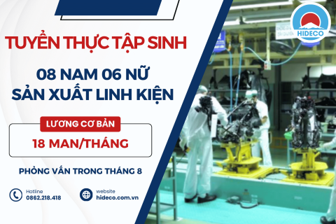 H1656 TUYỂN 8 NAM 6 NỮ TTS SẢN XUẤT LINH KIỆN