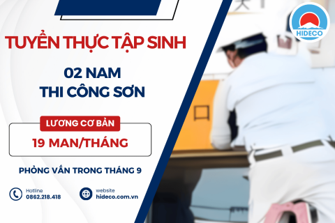 H1724 TUYỂN 02 NAM TTS THI CÔNG SƠN CÔNG TRÌNH