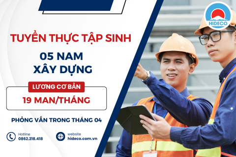 H1495 TUYỂN 5 NAM TTS XÂY DỰNG