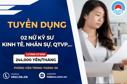 HD5459 TUYỂN 02 NỮ KỸ SƯ KINH TẾ, NHÂN SỰ, QTVP,...
