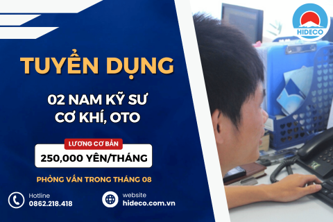  HD5460 TUYỂN 02 NAM KỸ SƯ CƠ KHÍ, OTO