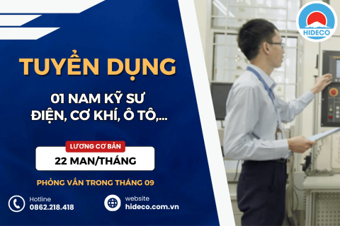 HD5477 TUYỂN 01 NAM KỸ SƯ ĐIỆN TỬ, CƠ KHÍ, OTO,...