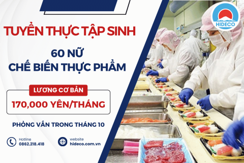 H1776 TUYỂN 60 NỮ NAM TTS CHẾ BIẾN THỰC PHẨM