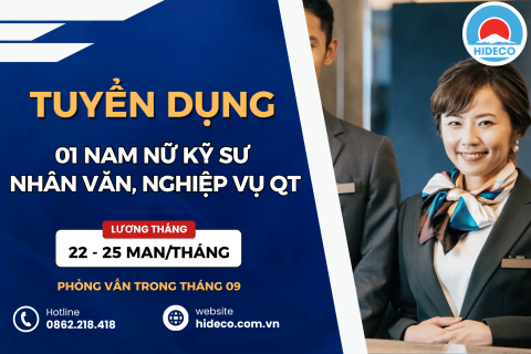 HD5472 TUYỂN 01 NAM NỮ KỸ SƯ NHÂN VĂN, NGHIỆP VỤ QUỐC TẾ